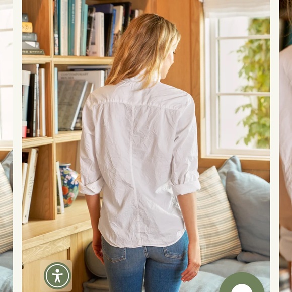 Frank & Eileen Barry Blue and white pinstripe shirt XS - Picture 8 of 11